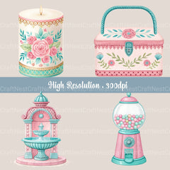 Vintage Pink Clipart Bundle - CraftNest - Digital Crafting and Art