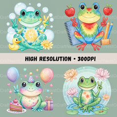 Frogs Peace Sign Clipart Bundle - CraftNest - Digital Crafting and Art