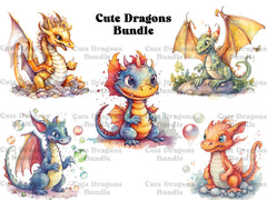 Cute Dragons Clipart - CraftNest