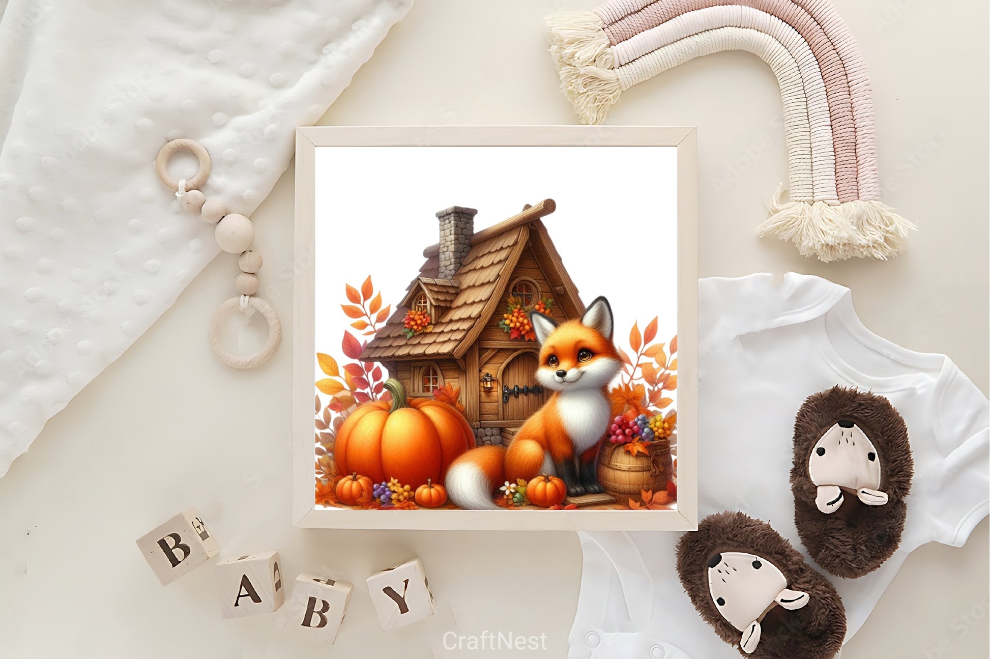 Autumn Fox House Clipart Bundle - CraftNest - Digital Crafting and Art
