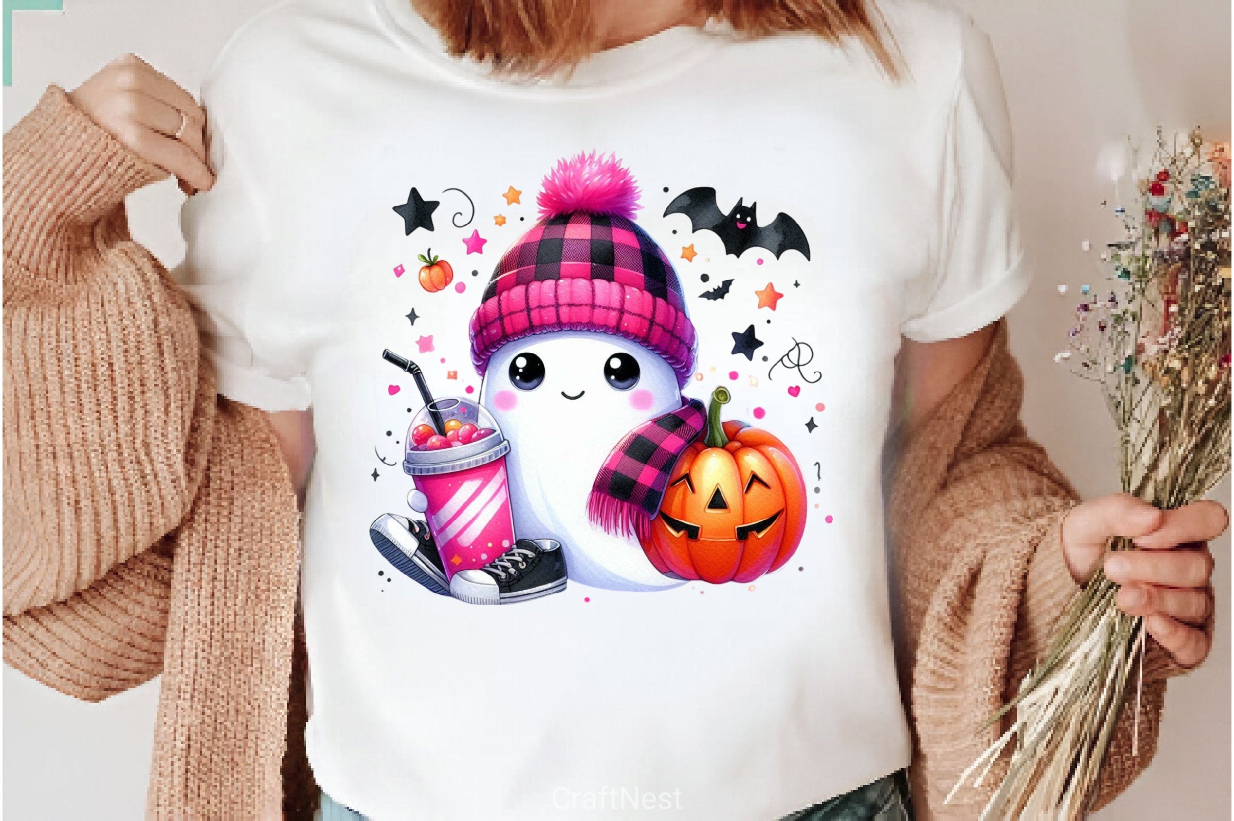 Cute Ghost Cute Halloween Clipart Bundle 17 - CraftNest - Digital Crafting and Art