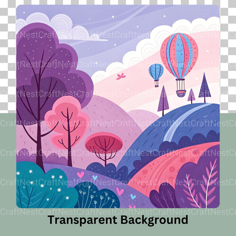 Whimsical Abstract Landscape Clipart Bundle - CraftNest - Digital Crafting and Art