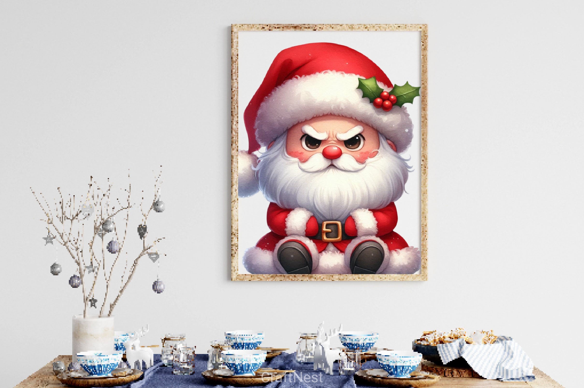 Christmas Grumpy Santa Clipart Bundle - CraftNest - Digital Crafting and Art