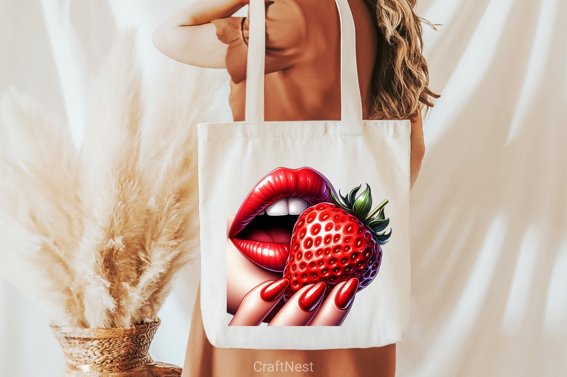 Glossy Red Lips & Strawberry Clipart Bundle - CraftNest - Digital Crafting and Art