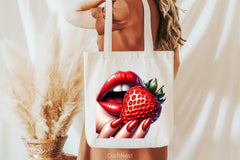 Glossy Red Lips & Strawberry Clipart Bundle - CraftNest - Digital Crafting and Art