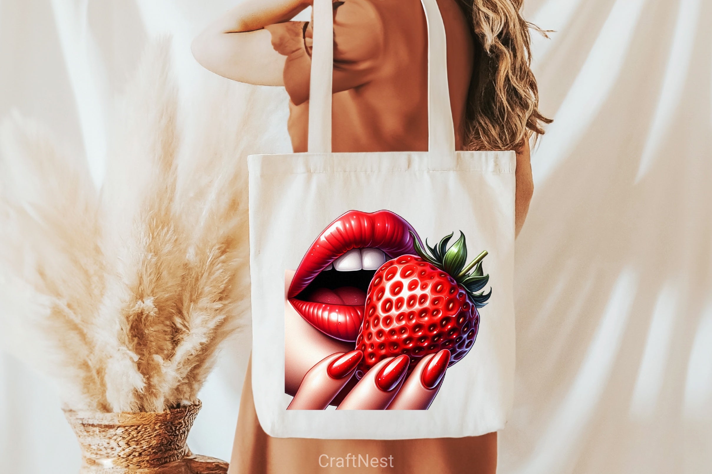 Glossy Red Lips & Strawberry Clipart Bundle - CraftNest - Digital Crafting and Art