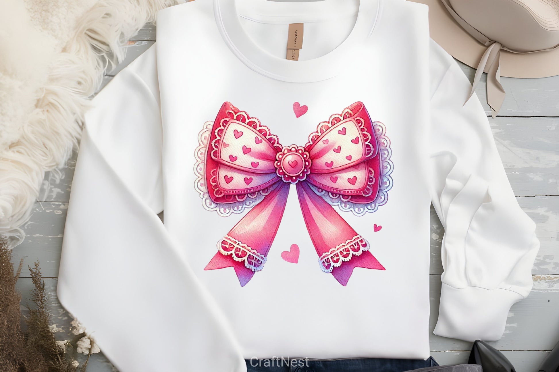 Valentine Heart Bow Clipart Bundle - CraftNest - Digital Crafting and Art