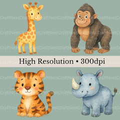 Safari Animals Clipart Bundle 6 - CraftNest - Digital Crafting and Art