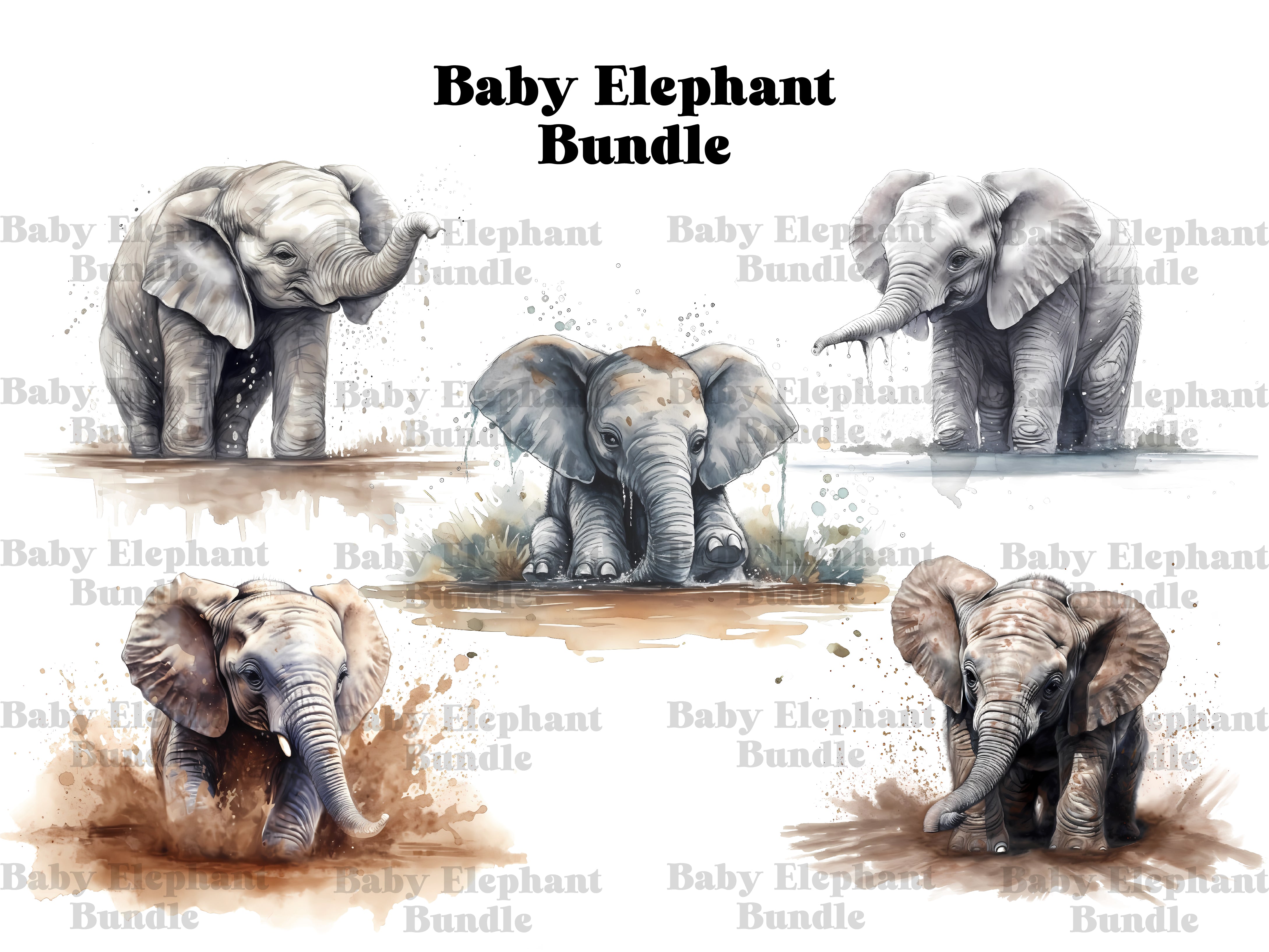 Baby Elephant Clipart - CraftNest