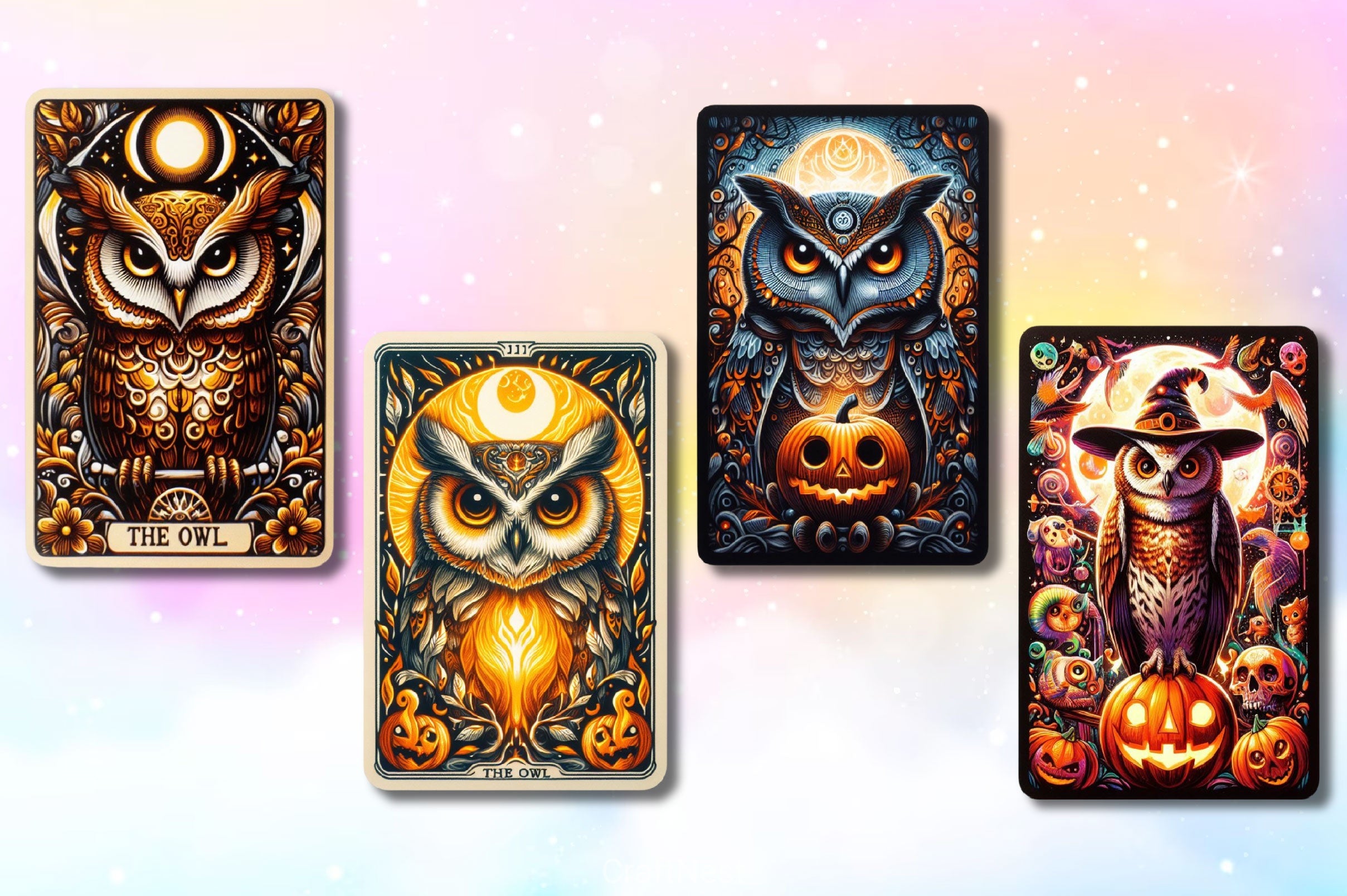 Halloween Owl Tarot Card Clipart Bundle - CraftNest - Digital Crafting and Art