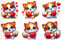 Valentine Cat Clipart Bundle - CraftNest - Digital Crafting and Art