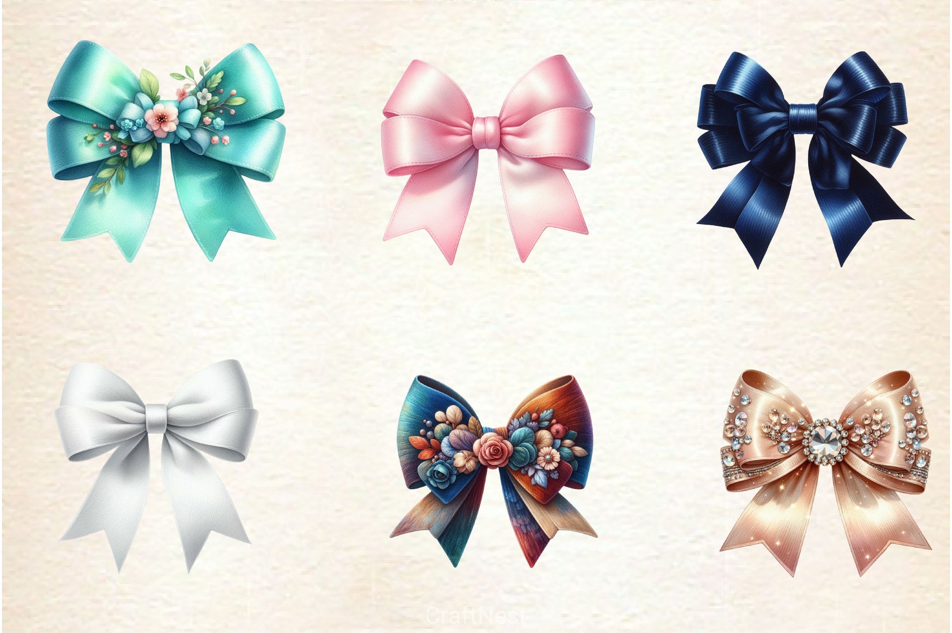 Velvet Bows Clipart Bundle 2 - CraftNest - Digital Crafting and Art