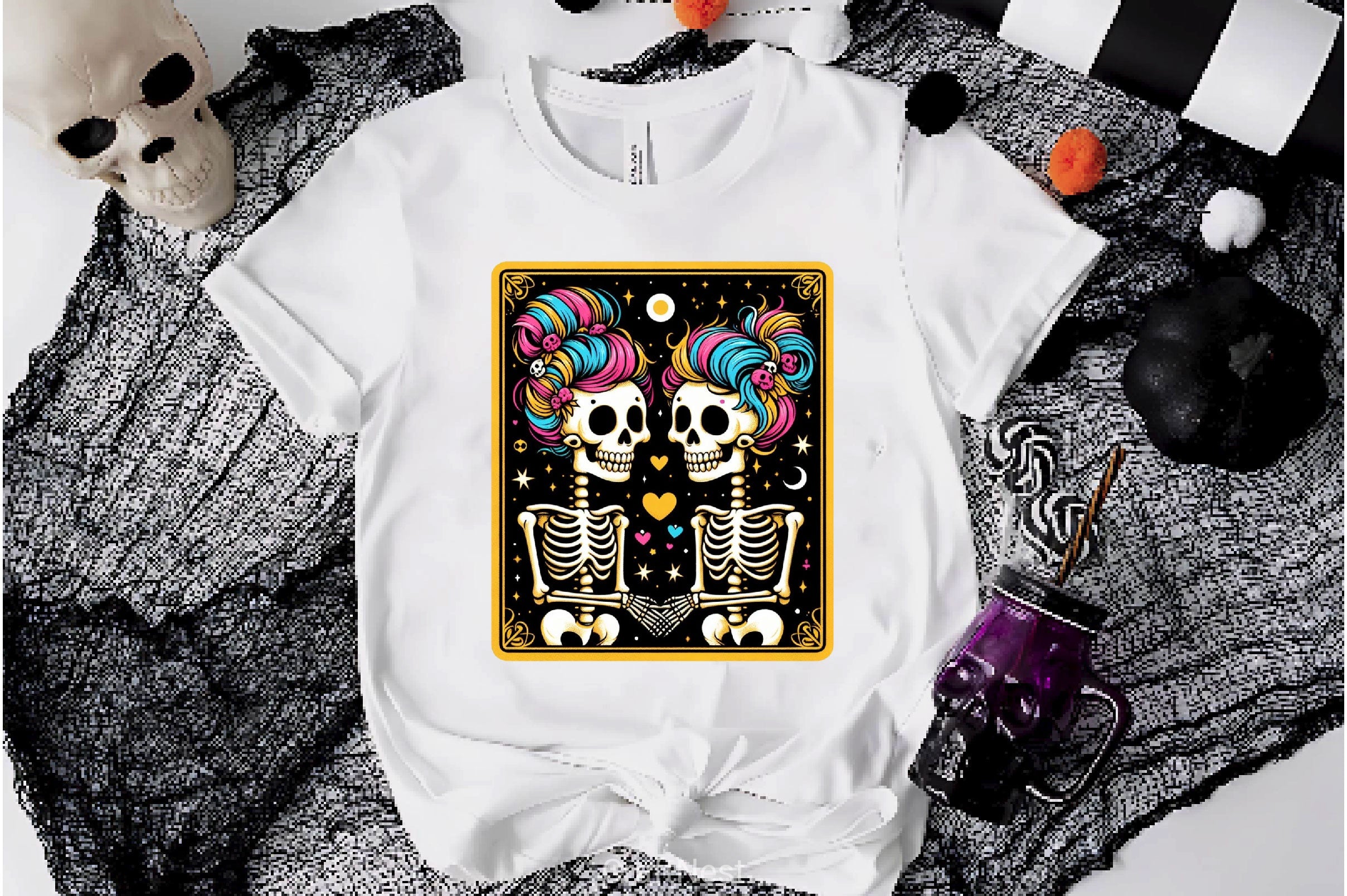 The Lovers Tarot Card Skeletons Clipart Bundle - CraftNest - Digital Crafting and Art