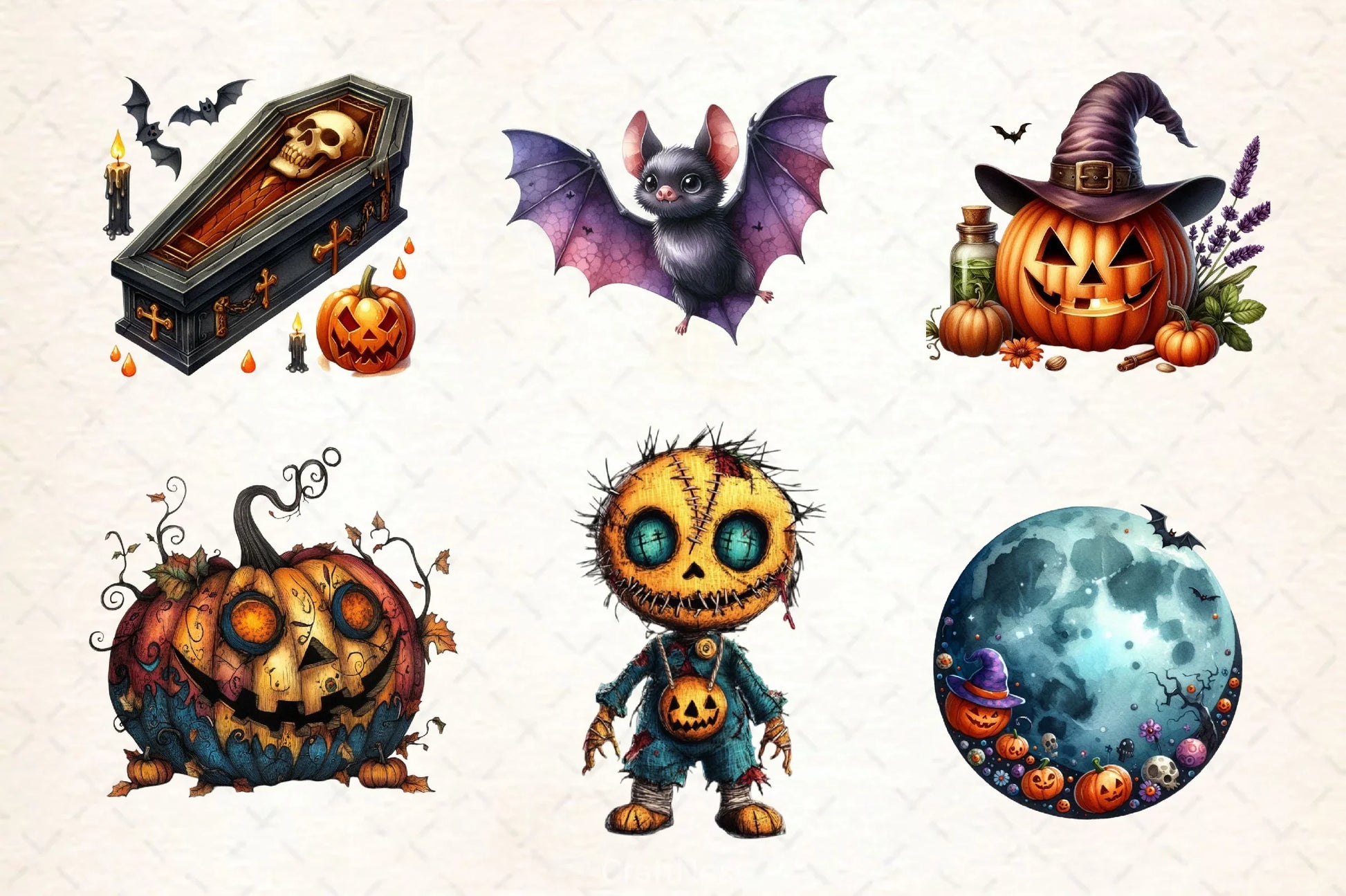 Cute Halloween Clipart Bundle 7 - CraftNest - Digital Crafting and Art