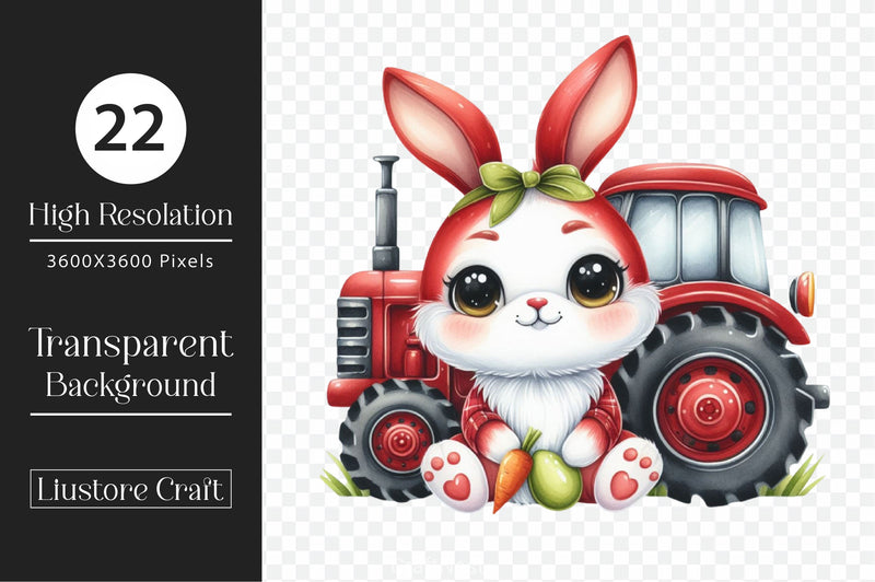 Easter Tractor Clipart Bundle 2 - CraftNest - Digital Crafting and Art