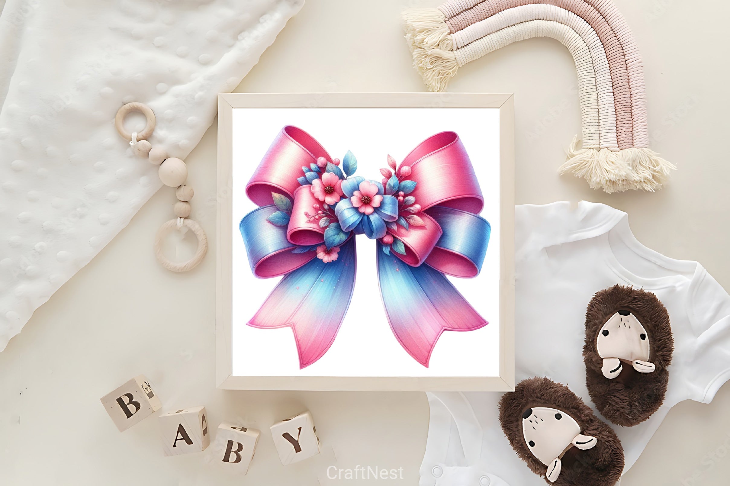 Pink & Blue Bow Clipart Bundle - CraftNest - Digital Crafting and Art