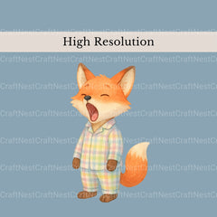 Woodland Animal Pjs 1 Clipart Bundle - CraftNest - Digital Crafting and Art