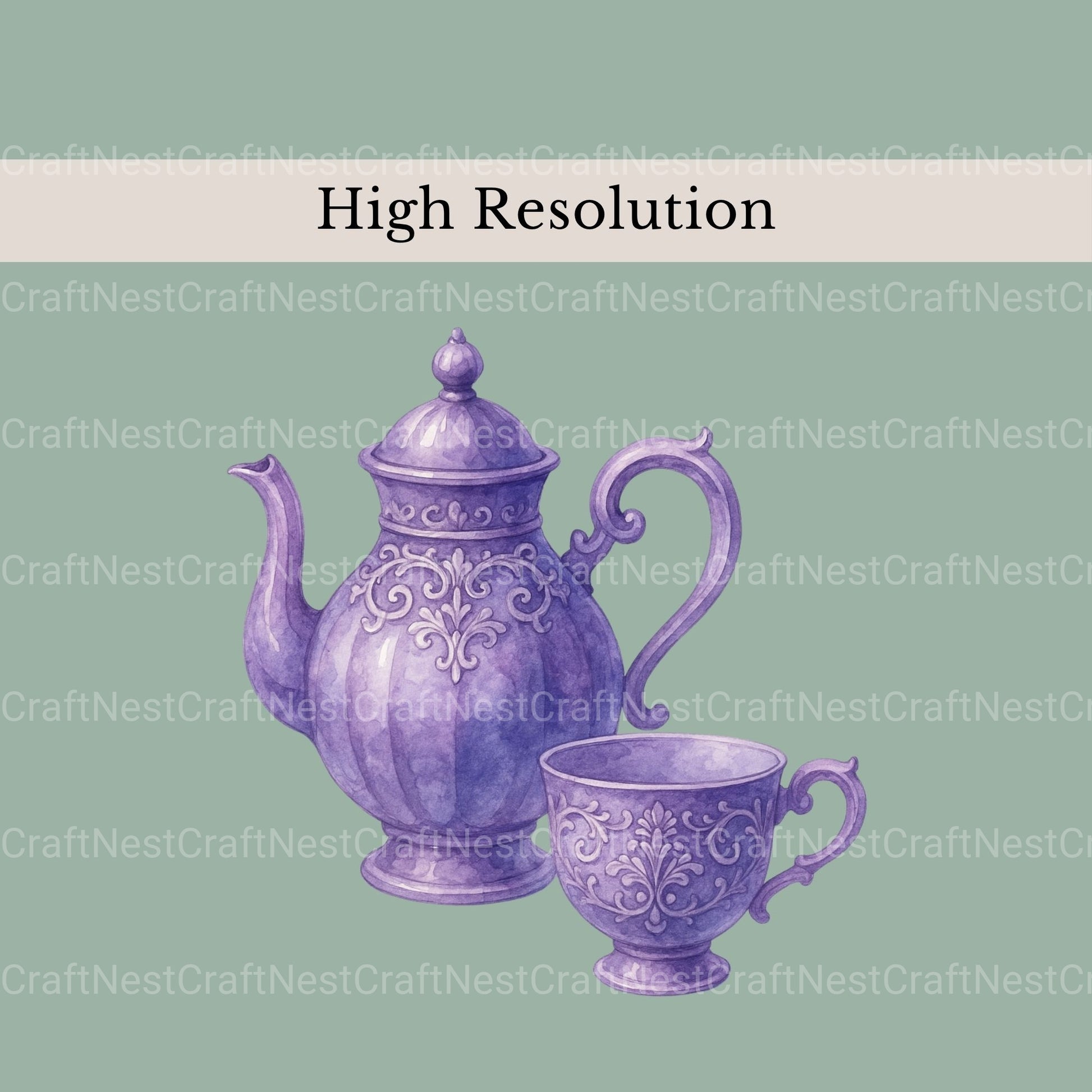 Tea Sets Clipart Bundle - CraftNest - Digital Crafting and Art