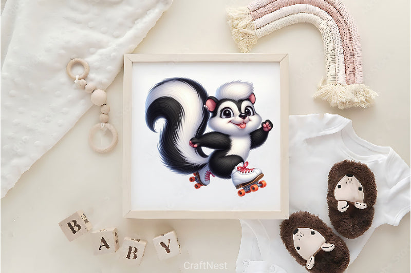 Baby Animals Skating Clipart Bundle 2 - CraftNest - Digital Crafting and Art