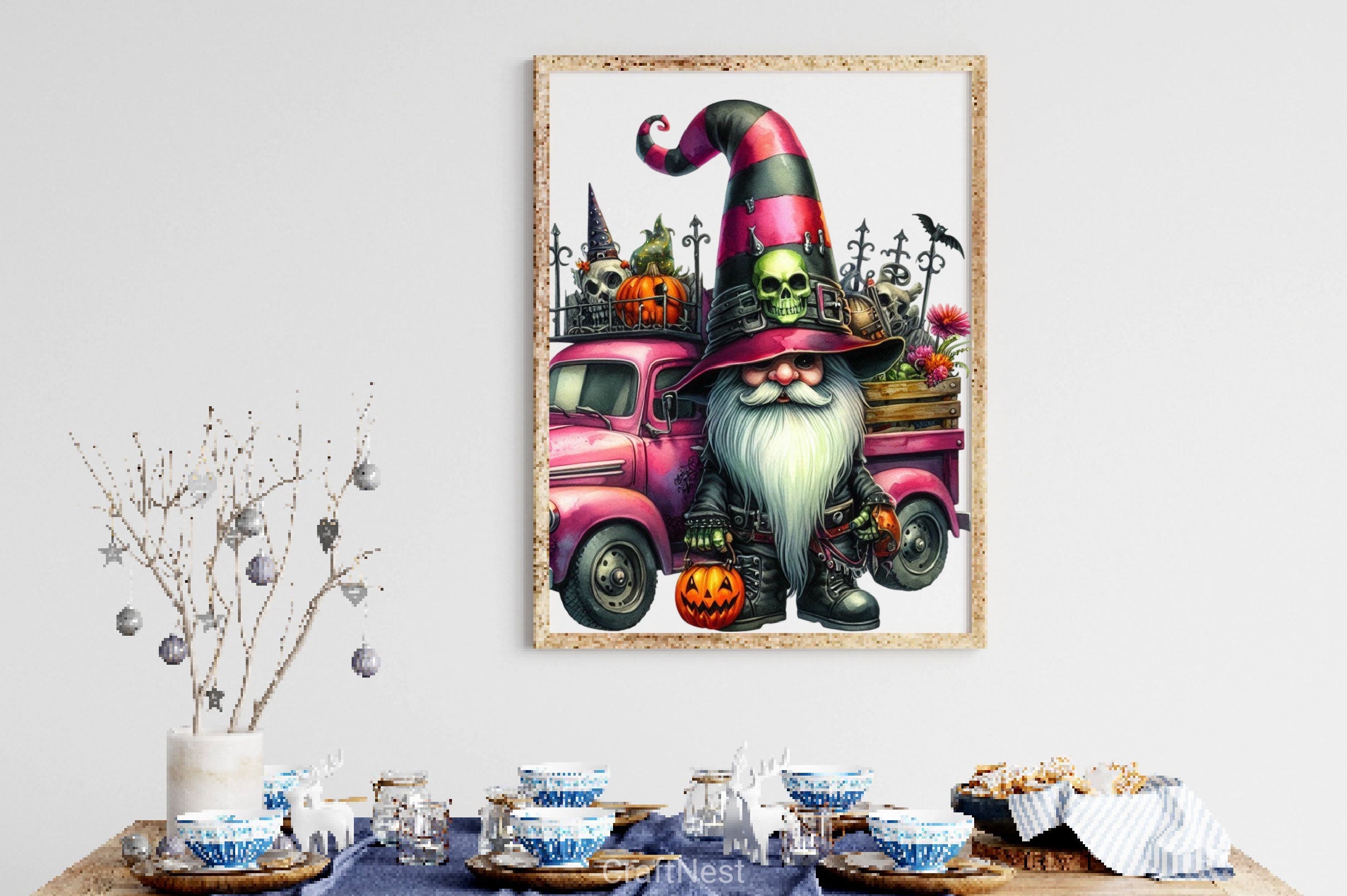 Gothic Halloween Gnome Clipart Bundle 2 - CraftNest - Digital Crafting and Art