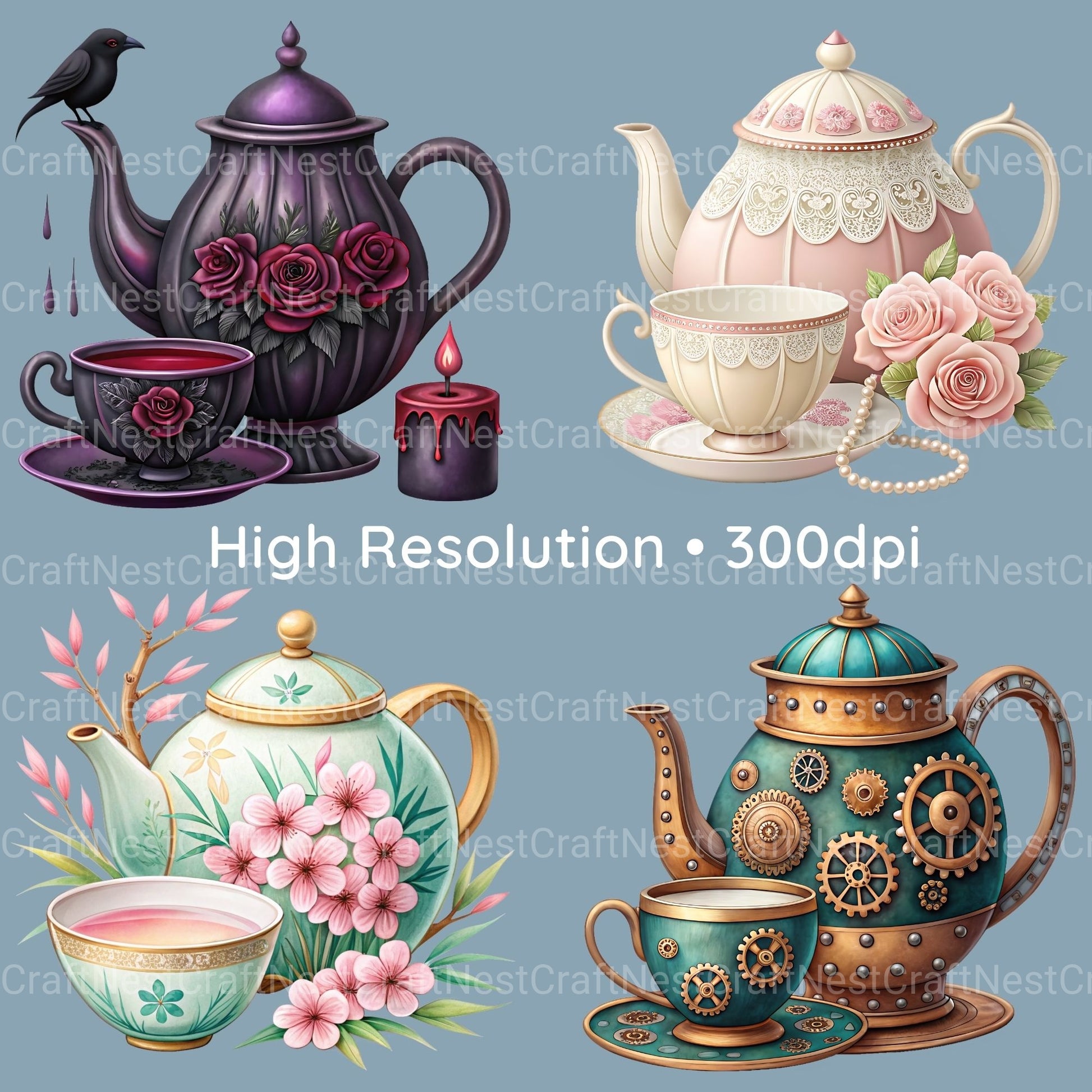 Teatime Clipart Bundle - CraftNest - Digital Crafting and Art