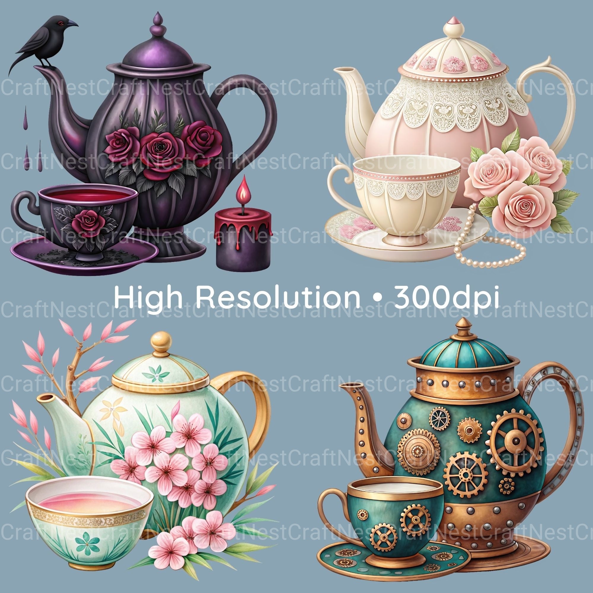 Teatime Clipart Bundle - CraftNest - Digital Crafting and Art