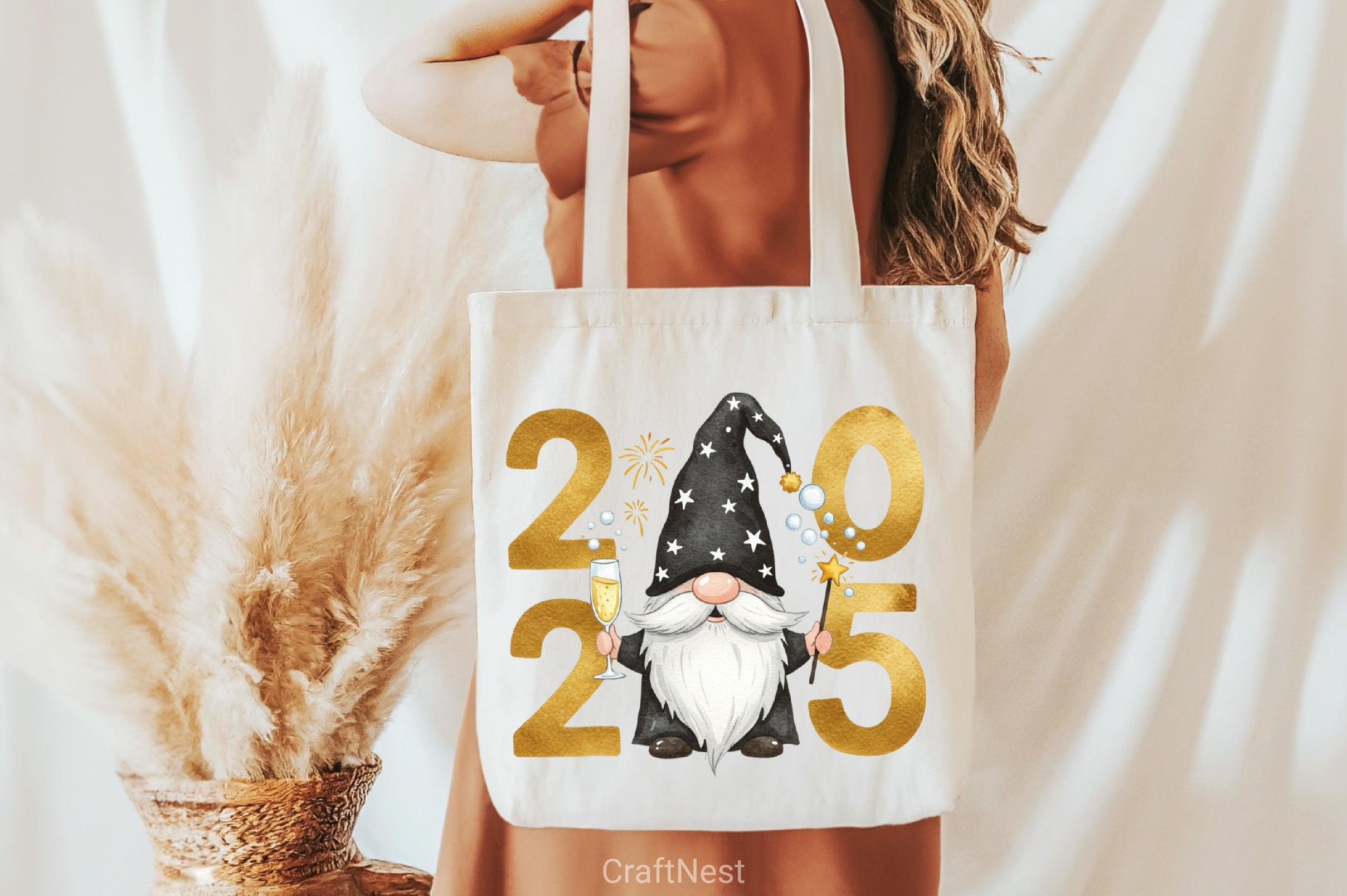 New Year Gnomes 2025 Clipart Bundle 6 - CraftNest - Digital Crafting and Art