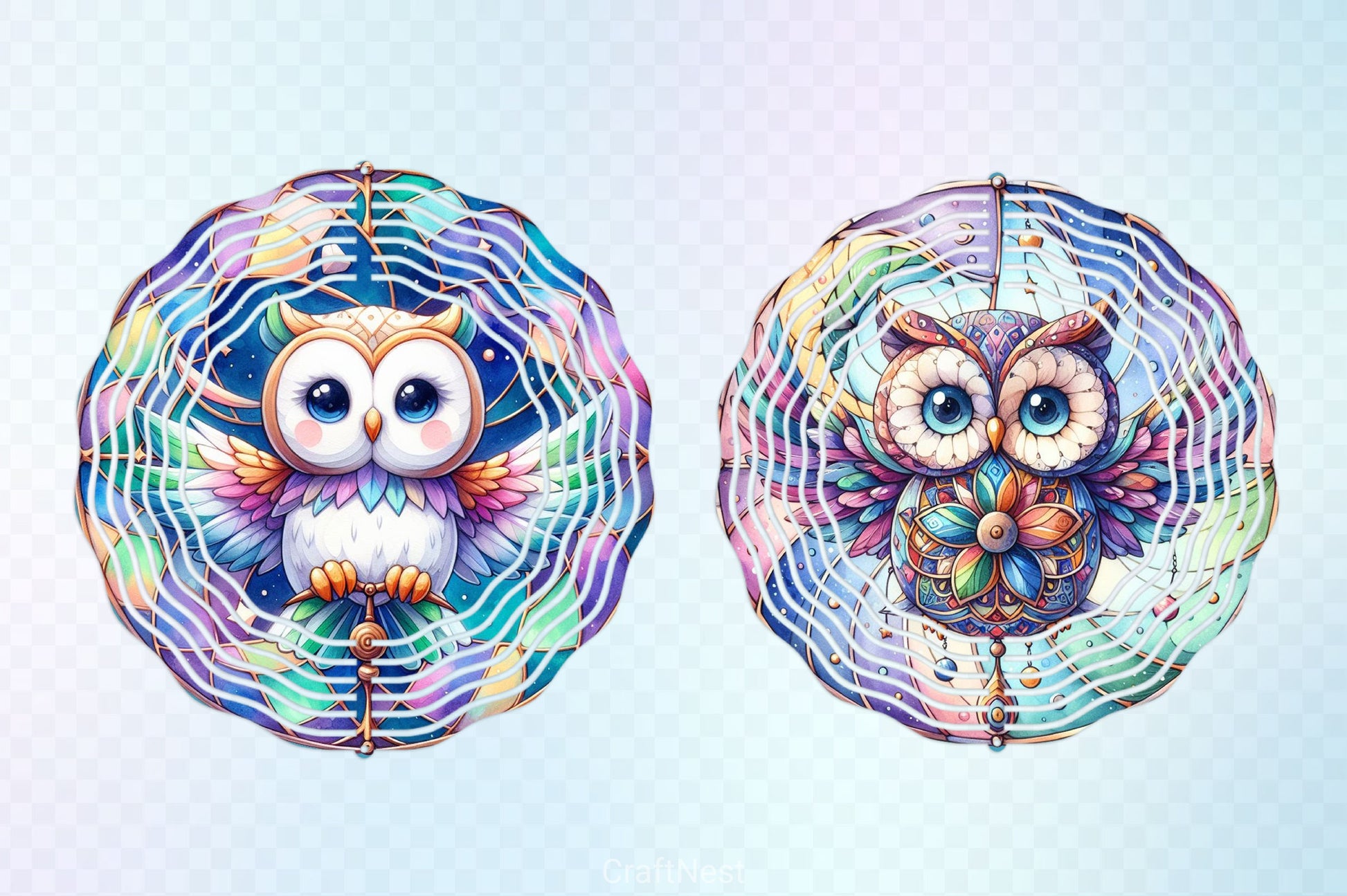 Stained Glass Owl Clipart Bundle 4 - CraftNest - Digital Crafting and Art
