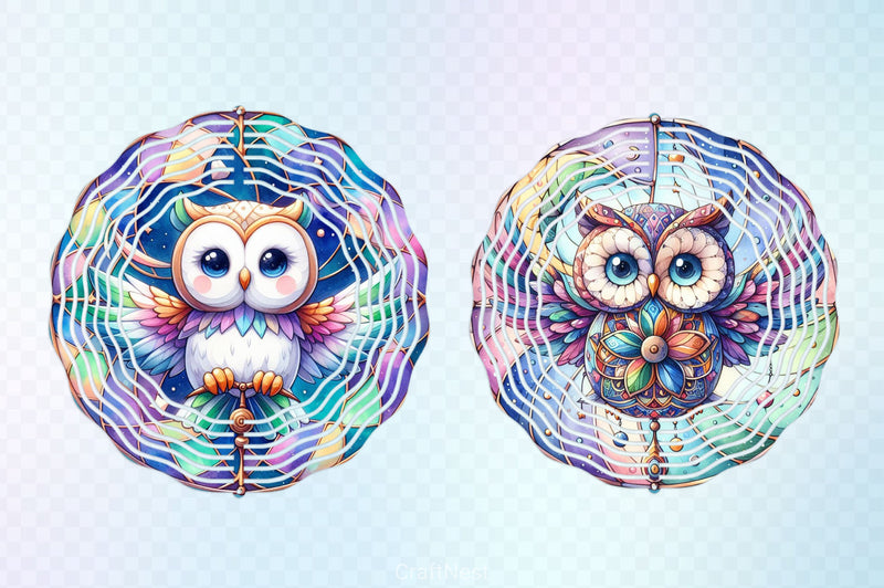 Stained Glass Owl Clipart Bundle 4 - CraftNest - Digital Crafting and Art