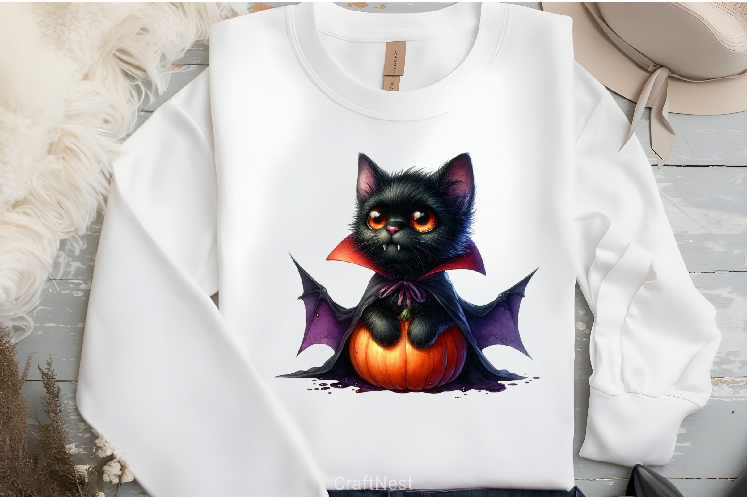 Halloween Vampire Cat Clipart Bundle - CraftNest - Digital Crafting and Art
