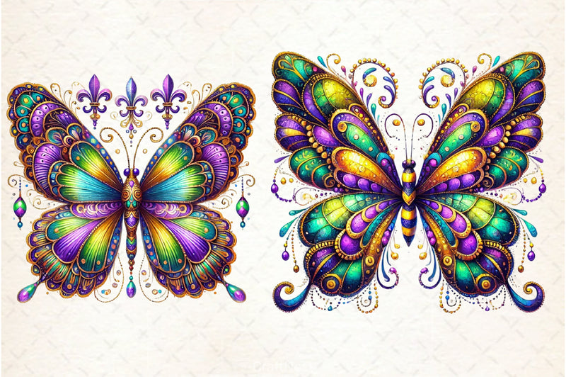 Mardi Gras Butterfly Clipart Bundle - CraftNest - Digital Crafting and Art