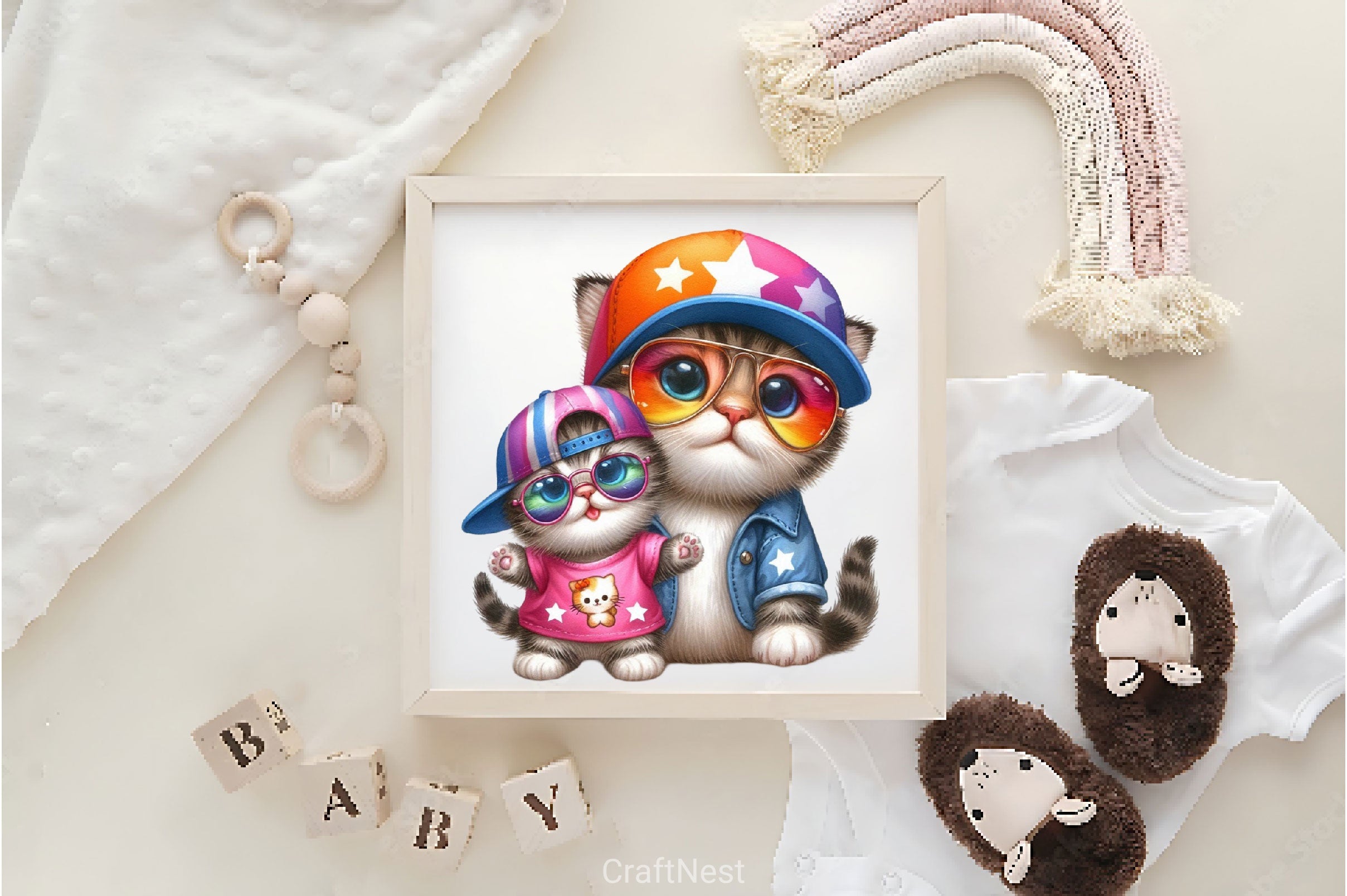 Baby Animal With Dad Clipart Bundle - CraftNest - Digital Crafting and Art