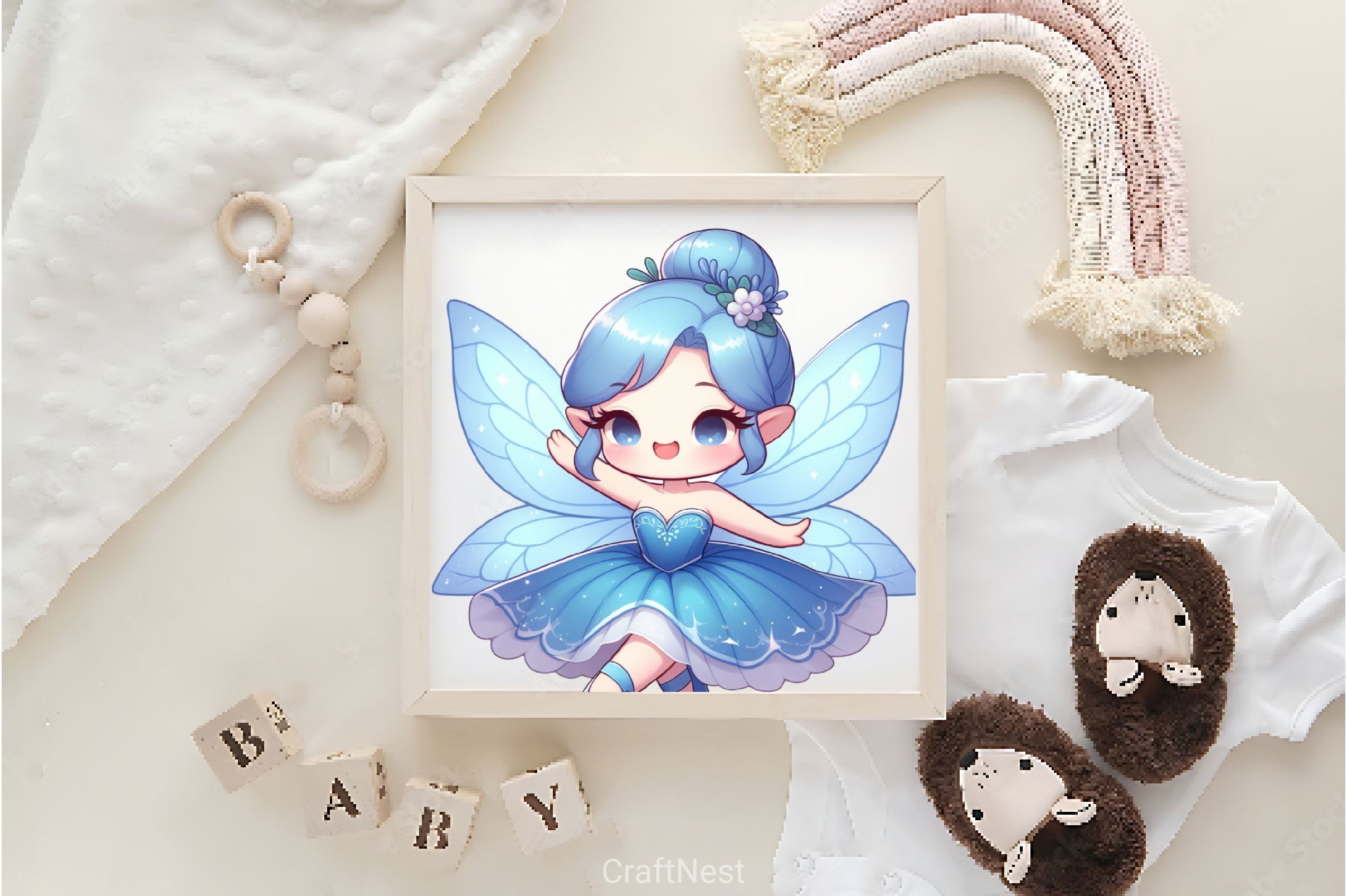 Cute Fairy Blue Dress Clipart Bundle - CraftNest - Digital Crafting and Art