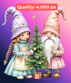 Pastel Christmas Gnomes Clipart Bundle - CraftNest - Digital Crafting and Art