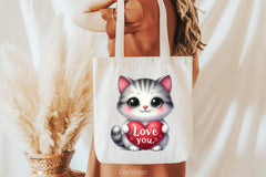 Love You Cat Valentine's Clipart Bundle 1 - CraftNest - Digital Crafting and Art