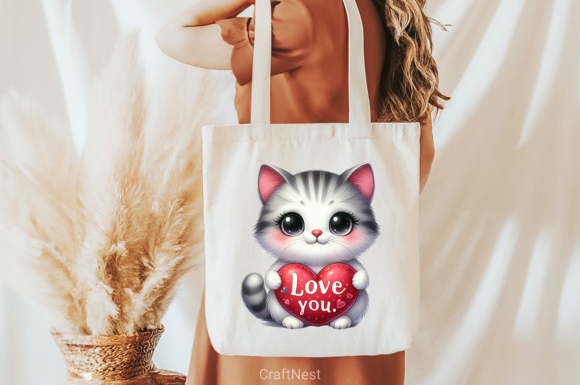 Love You Cat Valentine's Clipart Bundle 1 - CraftNest - Digital Crafting and Art