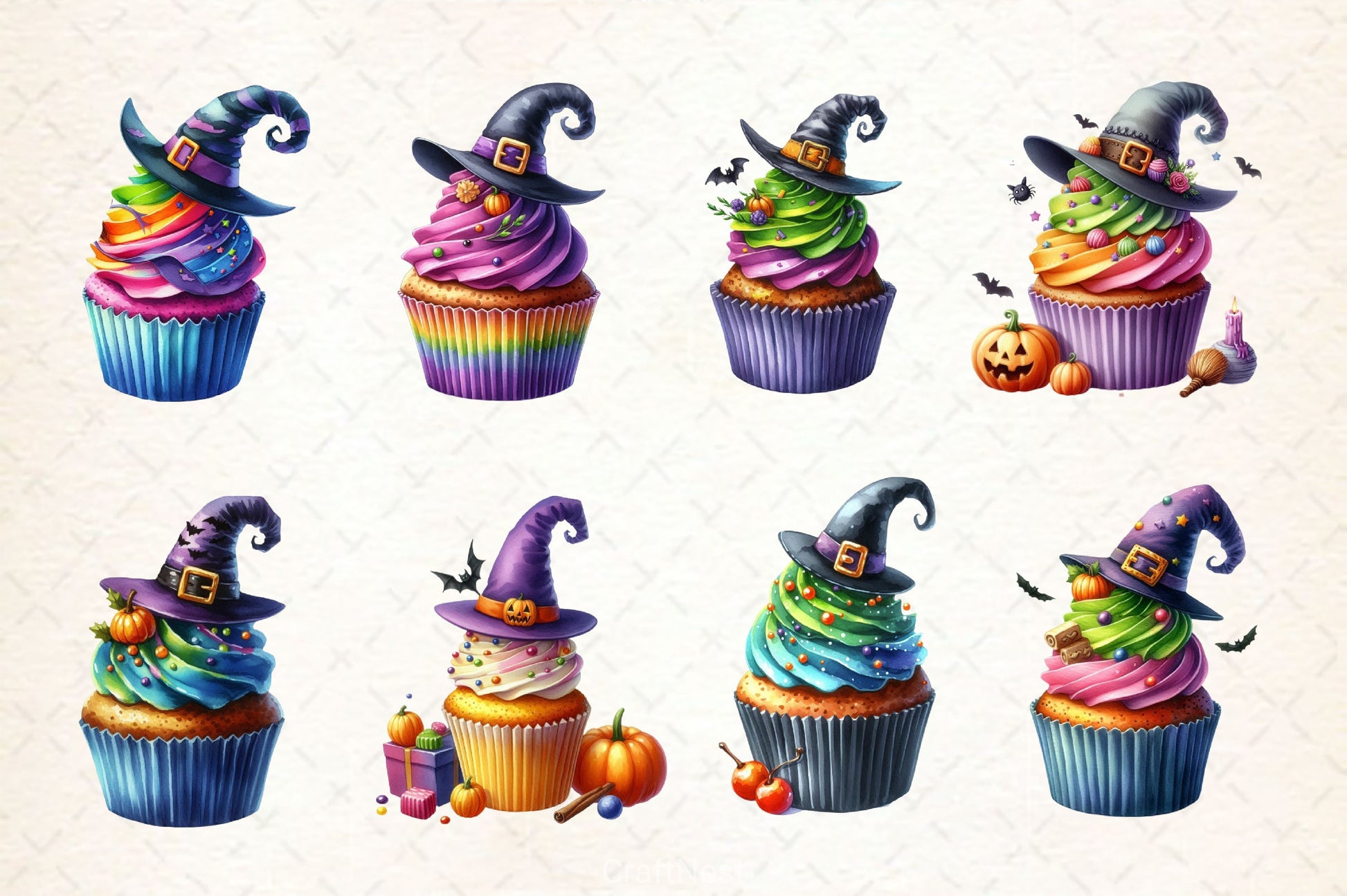 Halloween Cupcake Clipart Bundle 2 - CraftNest - Digital Crafting and Art