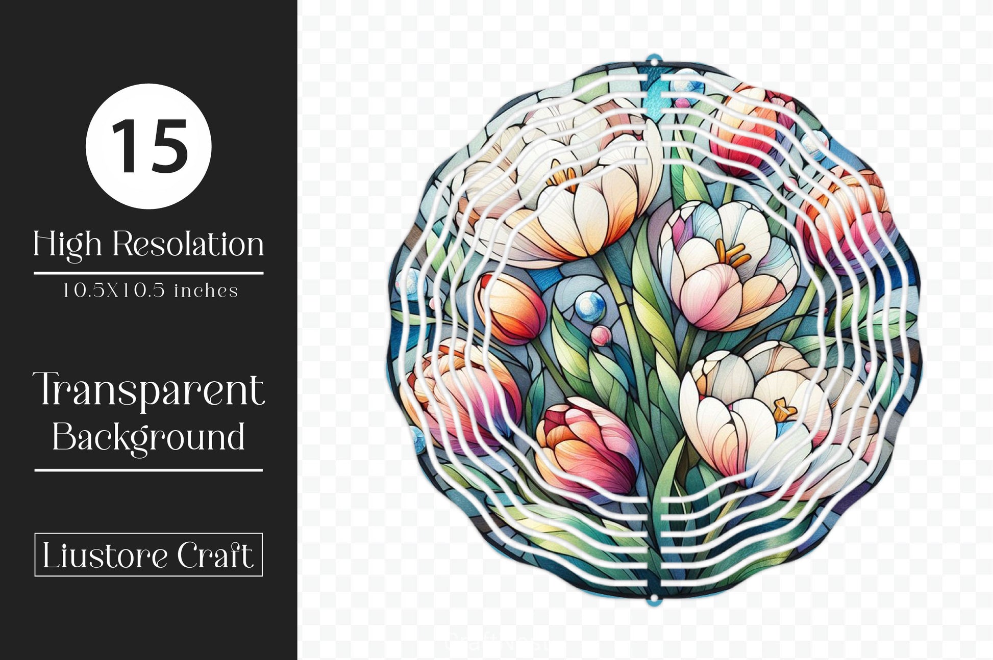 Tulip Flowers Stained Glass Clipart Bundle - CraftNest - Digital Crafting and Art