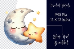 Sleepy Moon Clipart Bundle 3 - CraftNest - Digital Crafting and Art