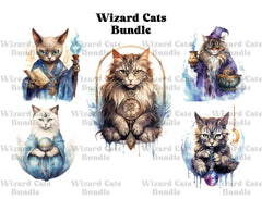 Wizard Cats Clipart - CraftNest