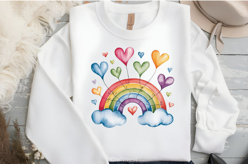 Valentine's Day Rainbow Clipart Bundle 2 - CraftNest - Digital Crafting and Art