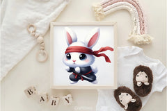 Cute Ninja Rabbit Clipart Bundle - CraftNest - Digital Crafting and Art
