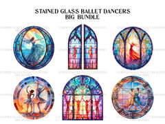 Stained Glass Ballet Dancers Clipart - CraftNest