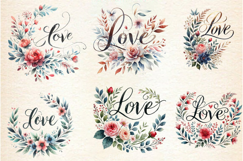 Love Calligraphy Clipart Bundle - CraftNest - Digital Crafting and Art