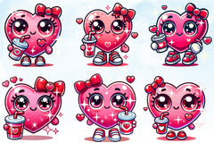 Kawaii Valentine Heart Clipart Bundle - CraftNest - Digital Crafting and Art