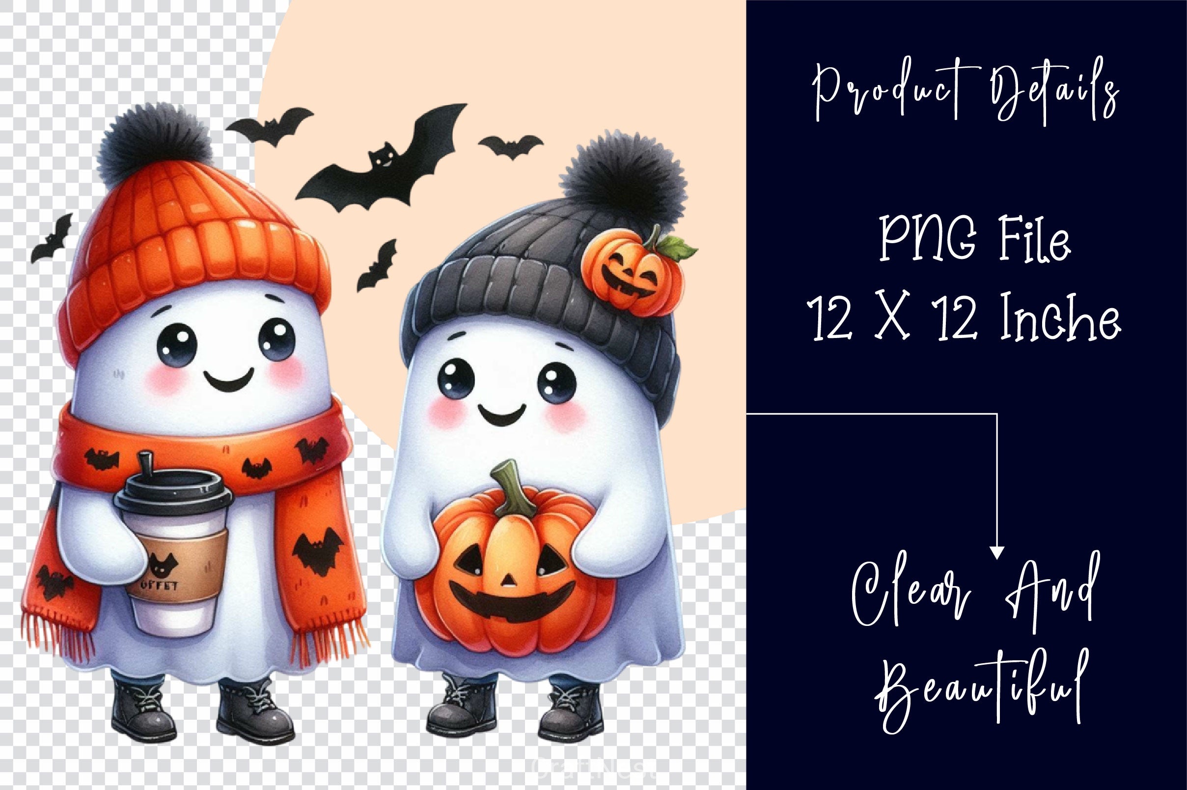 Funny Halloween Ghost Clipart Bundle 2 - CraftNest - Digital Crafting and Art