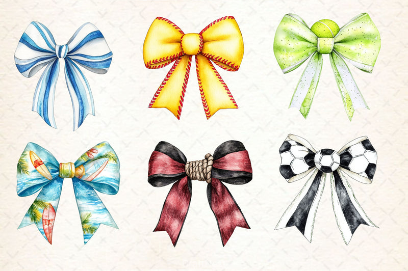 Sports Bow Clipart Bundle - CraftNest - Digital Crafting and Art