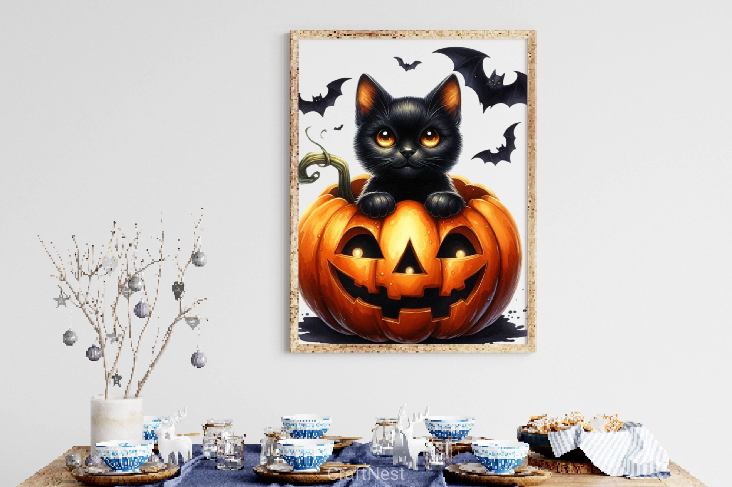 Halloween Black Cat Clipart Bundle 9 - CraftNest - Digital Crafting and Art