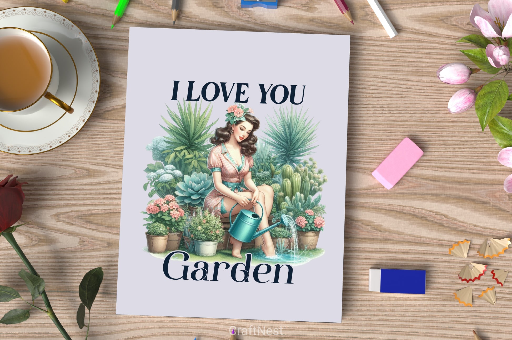 I Love You Garden Clipart Bundle - CraftNest - Digital Crafting and Art