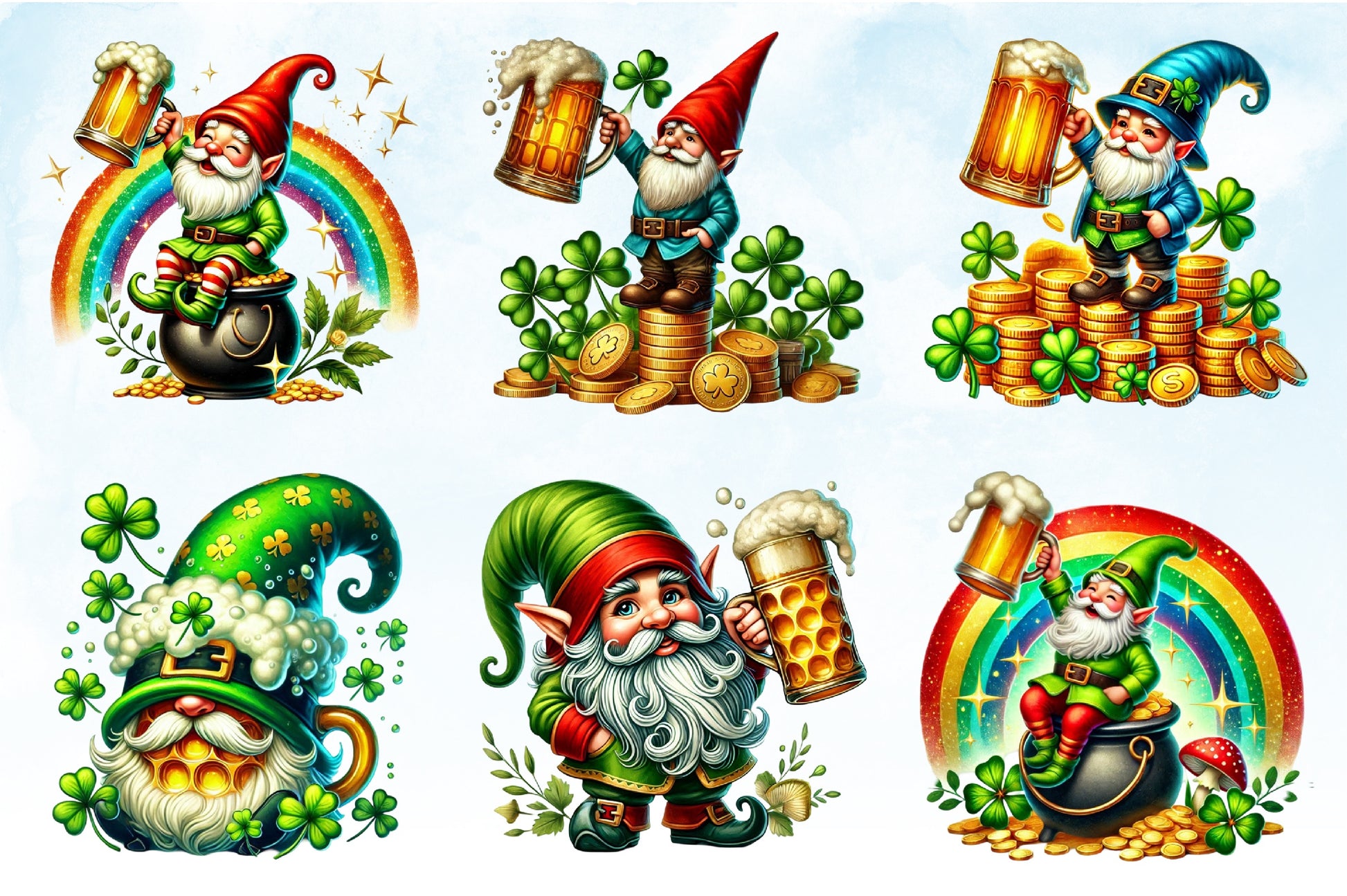 Lucky Gnomes St. Patrick's Day Clipart Bundle - CraftNest - Digital Crafting and Art